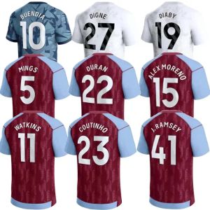 Diaby Soccer Jerseys Kids Kit Home 2023 2024 Astons Villas Football Shirt Training Away Fans Player Version