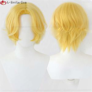 Catsuit Costumes Short Gloden Curly Sabo Cosplay Anime Heat Resistant Hair Men Halloween Party Wigs + Wig Cap