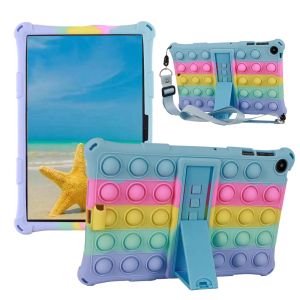 Soft Bubble Case For Huawei MatePad SE 10.4 inch Kickstand Tablet Cover Silicone Shockproof Kids Shell with Stylus Pen Shoulder Strap