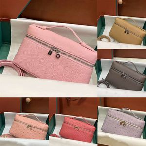 loro piano LP19 loro pianaa Bento Pouch Designer tote Shoulder bags box Luxury Women leather Crocodile pattern Extra Pocket Two way zipper handbags Mini makeup ba V7U