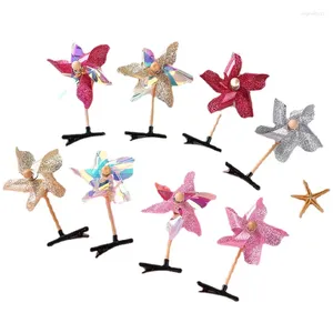 Hair Accessories 1Pcs Fun Children Clips Colorful Windmills Toys Holiday Decoration Tools Party Gifts