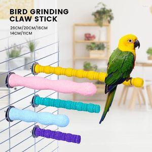 Andra fågelförsörjningar Pet Parrot Claw Slipning av träpinne som sätter sig med färgad Paraket Toy Cage -tillbehör