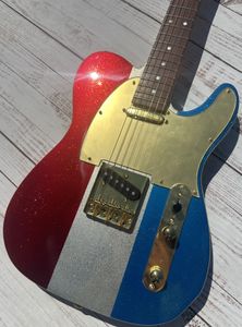 Telecast Electric Guitar Factory stock colored splicing sequins shining map fingerboards lighting package