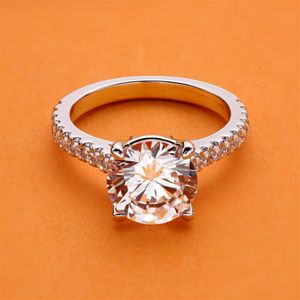 AINUOSHI 3 Karat Rundschliff Verlobungsring für Frauen Weißgold plattiert 925 Sterling Silber Jubiläumsring Ehering Y200106289f