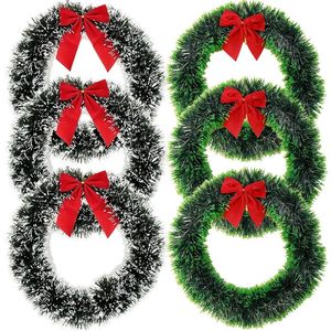 Juldekorationer krans Xmas Tree Diy Garlands Vine Rings Rattans Door Wall Hanging Pendant Ornament Year Festive Party Decoration 231027