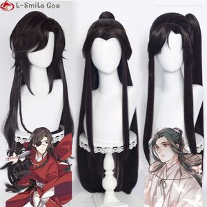 Costumi Catsuit Anime Heaven Ufficiali Benedizione Xie Hua Cheng Parrucca Cosplay Resistente al calore Sintetica Tian Guan Ci Fu Lian San Lang Parrucche del partito