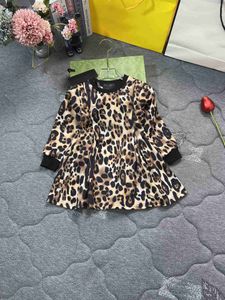 New autumn girl dress Sexy leopard print Kids skirt Size 90-140 Long sleeved round neck Child frock Oct25