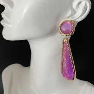 Dangle Earringsパーソナライズされたヴィンテージロングカラフルなドロップレート樹脂ファッションイヤーペンダントライトラグジュアリースタイル女性の幾何学