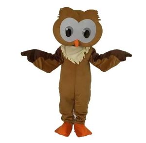 Costume da mascotte gufo marrone di Halloween, personaggio a tema anime dei cartoni animati, per adulti, carnevale di Natale, festa di compleanno