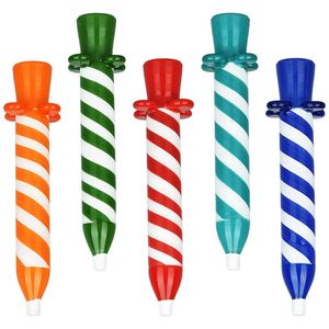 Latest Birthday Candle Colorful Glass Dugout Pipe Dry Herb Tobacco Filter Handpipes Cigarette Holder Portable Smoking Catcher Taster Bat One Hitter Hand Tube DHL