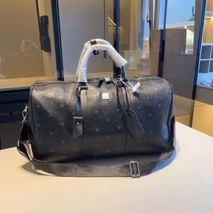 Duffel Bags 50CM large capacity travel sale women men Genuine Leather shoulder Fashion bag carry on luggage bottom rivets with lock head brand Y004 025