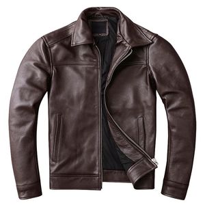 Männer Leder Faux Casual Echt Rindsleder Echte Jacke Männer Schlanke Herren Kleidung Frühling Herbst Kuh Kleidung Asiatische Größe 6XL 231027