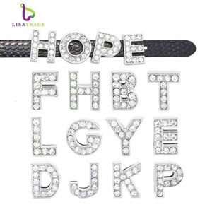 130st 8mm Full Rhinestone English Alphabet A-Z DIY Slide Letters Slide Letter Charm Fit Armband Wristband LSSL01 130 CJ191116259P