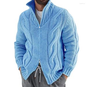 Camisolas masculinas 2023 outono e inverno camisola de gola alta cardigan zíper de manga comprida jumper cor sólida jaqueta de malha casaco personalizado