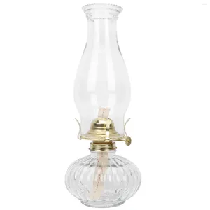 Przenośne latarnie retro lampa naftowa dekoracje oleju domowego Model gospodarstwa domowego przezroczyste szklane lampy stołowe ozdoby stacjonarne