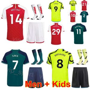 Mens Kids Club Soccer 8 Martin Odegaard Jerseys 21 Fabio Vieira 1 Aaron Ramsdale 9 Kai Havertz 11 Gabriel Martinelli 7 Bukayo Saka Football Shirt Kits 2023 2024 ASenNa