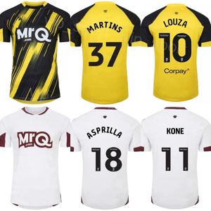 Club 2023-24 Soccer Watfords Jersey 37 Martins 19 Youssouf 9 Rajovic 4 Hoedt 10 Louza 24 Dele-Bashiru 45 Andrews 7 Ince 5 Porteous 18 Asprilla Football Shirt Kits Team