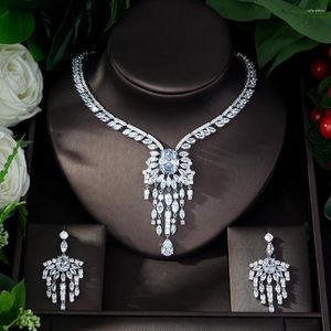 Halsbandörhängen Set Fashion Luxury Marquise Cut Cubic Zirconia For Women Bride Wedding Dress Accessories Wholesale N-393