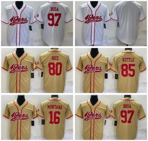 Maglia da calcio cucita PERSONALIZZATA San Francisco49ersUomo Nick Bosa George Kittle Deebo Samuel nero rosso bianco baseball Intoccabile Elite je