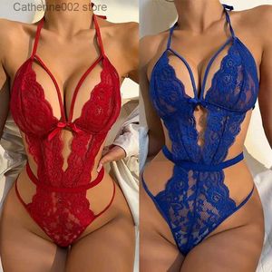 Sexig uppsättning sexig bodysuit kvinna öppen gren underkläder babydoll spetsar i en stycke bodysuit porr erotisk 18+ vuxen underkläder bröllop sömnkläder t231027