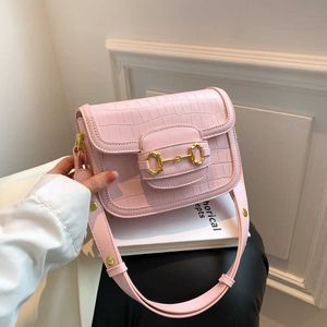 Bags Store Outlet 2023 New Underarm Women's One Shoulder Piglet Small Square Bag Stone Pattern Crossbody Factory Goods High Capacity Tide