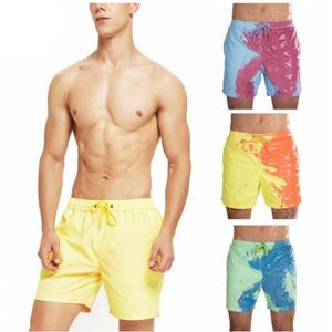 Mens Color-Changing Beach Pants with water discoloration shorts Summer Men Temperature-Sensitive Swim Trunks Shorts Asian Size S-3341Q