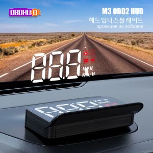 M3 Auto HUD OBD2 Head Up Display Projection On Glass Car Speed ​​Windshield Projector Speedometer Alarm Elektroniska tillbehör