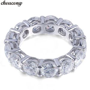 choucong Eternity Ring Rund 6MM 5A Zirkon Sona Cz 925 Sterling Silber Verlobung Ehering Ringe für Damen Herren Feiner Schmuck3108