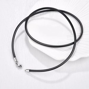 Choker Simple Rubber Rope Necklace For Men Women Fashion Jewelry Gift Casual Round Neck Black 2/2.5/3mm