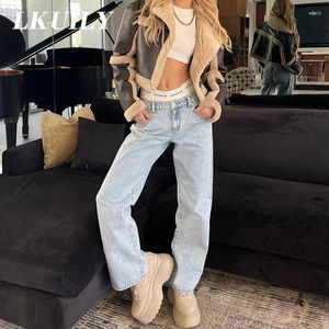 Damen Jeans Harajuku Ästhetik Low Waist Fashion Famale Kleidung Vintage 90er Jahre Baggy Y2K Streetwear Weites Bein Gerade Hose