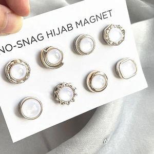 Broscher 8st/set magnetisk hijab clip lyxigt tillbehör inget hål stift magnet för flickor