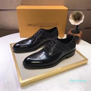 2023-Men's Dress Shoes Fashion Groom Wedding本物のレザーブランドデザイナーオックスフォード2023男性フォーマルビジネスフラットサイズ38-45