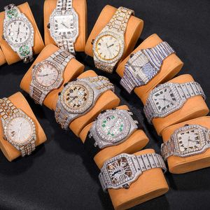 49QU 4K21 Wristwatch Luxury Custom Bling Iced Out Watch White Gold Plated Moiss anite Diamond Watchs 5A high quality replication Mechanical EFZ6