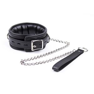 Giocattoli per adulti BlackWolf Sexy collari in spugna rifiniti in pelle con guinzaglio BDSM Bondage Fetish Collare Lingerie per adulti Accessori sessuali per donna 231216