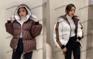 xinxinbuy kadın tasarımcı çift taraflı ceket ceket roman ekmek pamuk uzun kollu kadın siyah beyaz turuncu xs-x