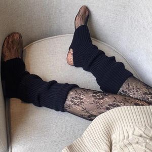 Women Socks Lolita Long Women's Knitted Stockings Warm Foot Cover Arm Warmer Ladies Winter Crochet Boot Cuffs