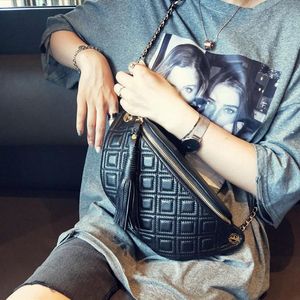 fanny pack for women waist bag genuine leather belt bag purse fashion money belt ladies fashion shoulder bag chain female248E