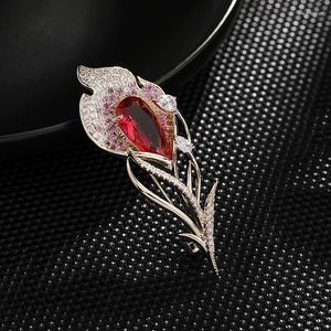 Broschen SUYU Kupfer Mikro eingelegte Zirkonia Farbe Blumenbrosche Schmuck Geschenk Bekleidungszubehör