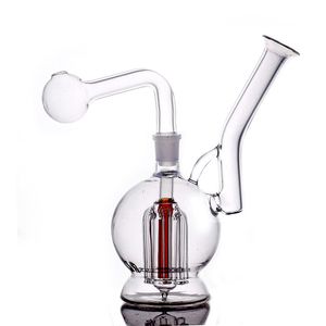 Wholesale 60pcs Glass Bongs Hookahs Arm Tree Perc Percolator 14mm Female Recycler Smoke Water Pipe Dab Rigs Ash Catcher with 30mm Ball Glass Oil Burner Pipe