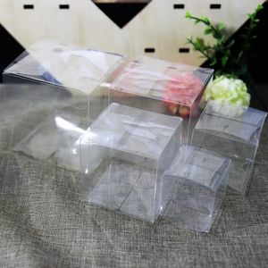 Gift Wrap 50PCs PVC Clear Candy Gift Box Transparent Chocolate Candy Boxes Event Sweet Candy Bags Birthday Wedding Favor Holder Container 231027