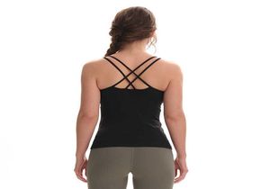 Yoga Weste Einfarbig mit Brustpolster Kreuz Zurück Tanks Camis Stoßfest Tops Laufen Fitness Sport Bhs Gym Kleidung Frauen underwea6632118