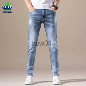 Herrenhosen OUSSYU Marke Kleidung Jeans Männer Hohe Qualität Stretch Hellblau Denim Mode Plissee Retro Tasche Dünne Hosen Hosen 28-40 J231028