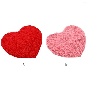 Bath Mats Heart Shaped Rugs Bathroom Carpet Protective House Decoration Solid Color