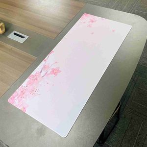Mouse Pads Wrist Pink Cherry Blossoms Speed Locking Edge Large Natural Rubber Mouse Pad Waterproof Game Desk Mousepad Keyboard Mat For Ladies R231028