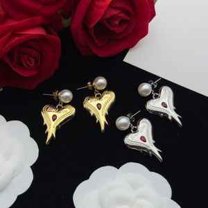 light luxury high quality square Fashion Cherry hollow flower geometric triangle Crystal Love Silver Needle Stud Earrings Gifts for women and girls