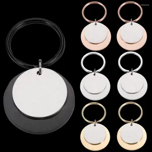 Dog Tag 10Pcs/Lot Blank Round Pet ID Stainless Steel Personalized Name Collar Double Circle Custom Logo Keychain Accessories