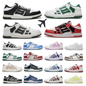 Designer Skel-top AM ami Amirlies amiiri verde imir sapatos casuais baixos skelet ossos correme top low skel esqueleto homem homem retro tênis preto branco