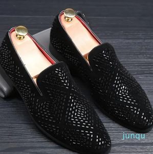 Mocassins de designer masculino sapatos de couro liso strass moda mocassins masculinos sapatos deslizantes