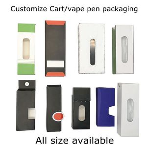 Custom Vape Cartridge Packaging Childproof side window Disposable Vape Pen Package for 0.5ml 0.8ml 1.0ml 2.0ml 3.0ml Vaporizer Pens OEM boxes Customize