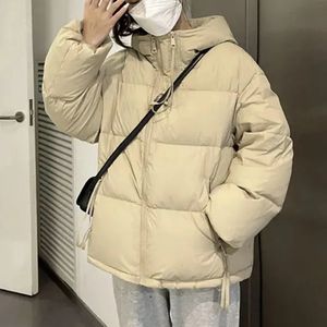 Mulheres Down Parkas Zoki Inverno Gola Quente Parka Coreano Grosso Solto Zíper Jaqueta Com Capuz Harajuku Sólido Preppy Casual Puffer Outerwear 231027